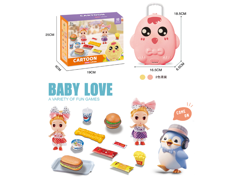 Chicken Box Doll Western Food Set