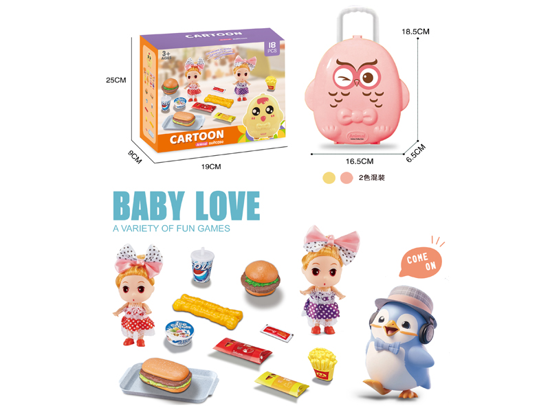 Owl Box Doll Western Food Set