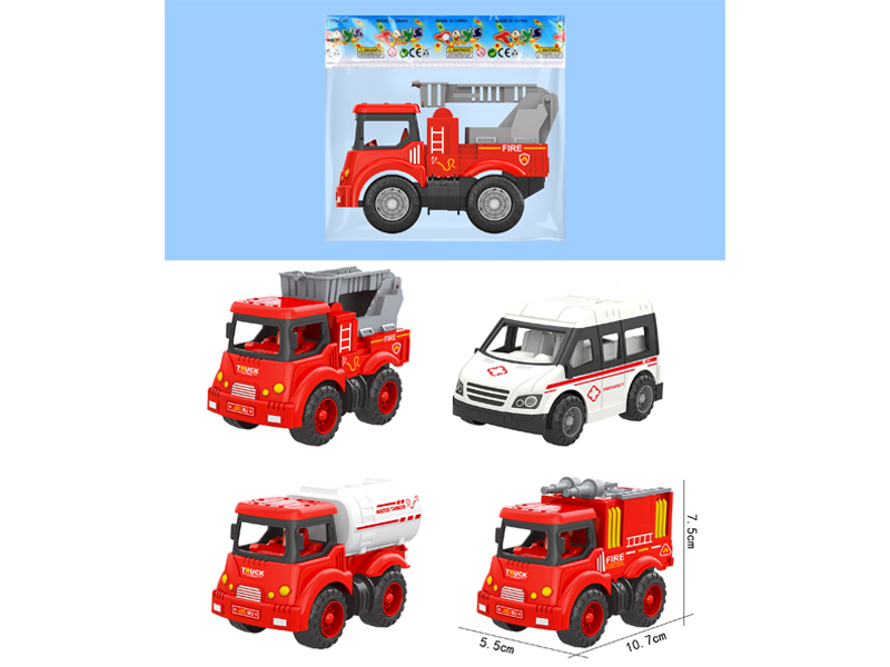 Pull Back Urban Fire Truck