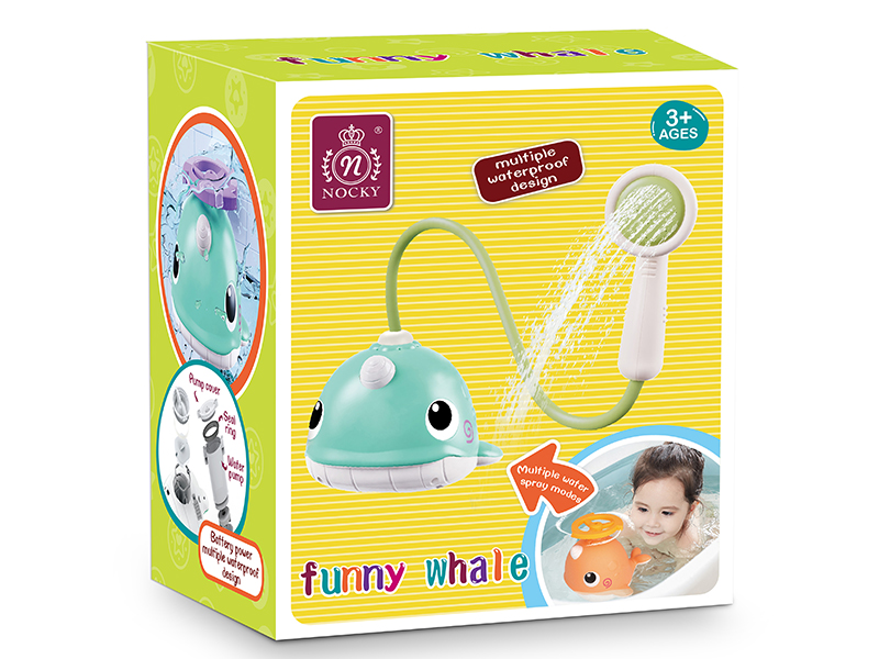 B/O Spray Water Whale Bath Toy