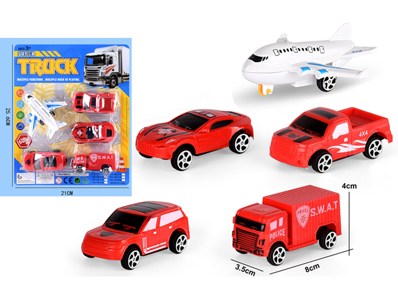 Slide Fire Engine 4PCS+Aircraft