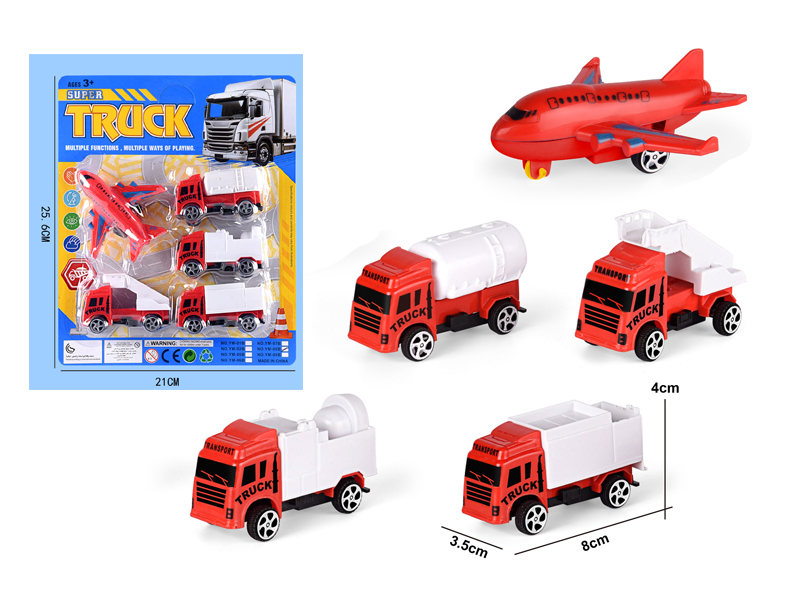 Slide Fire Engine 4PCS+Aircraft