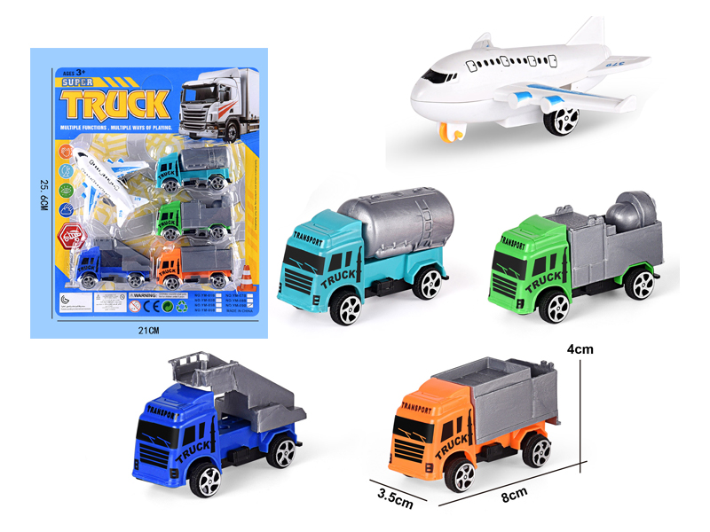 Slide Airport Transport Vehicle 4PCS+Aircraft