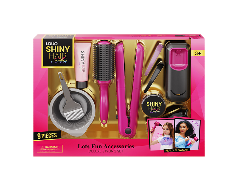 Hair Salon Deluxe Stying Set(With Lights And Sound)9PCS