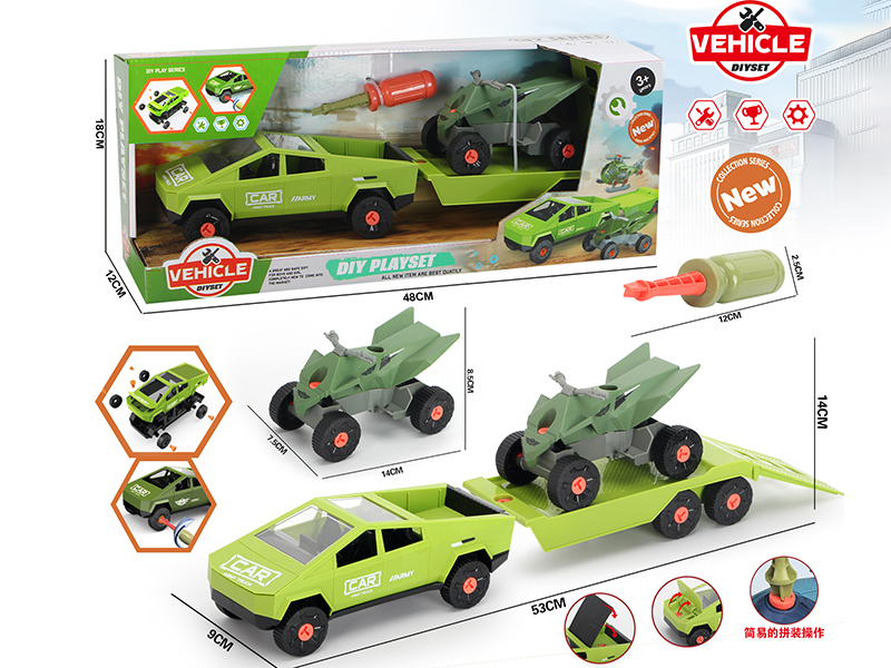 Pickup Trailer With Beach Motorcycle DIY Set