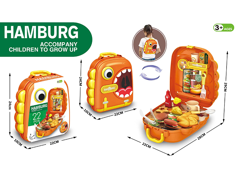 Fast Food Theme Storage Dinosaur Backpack