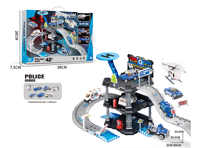 Police Office Three Story BuildingParking Set