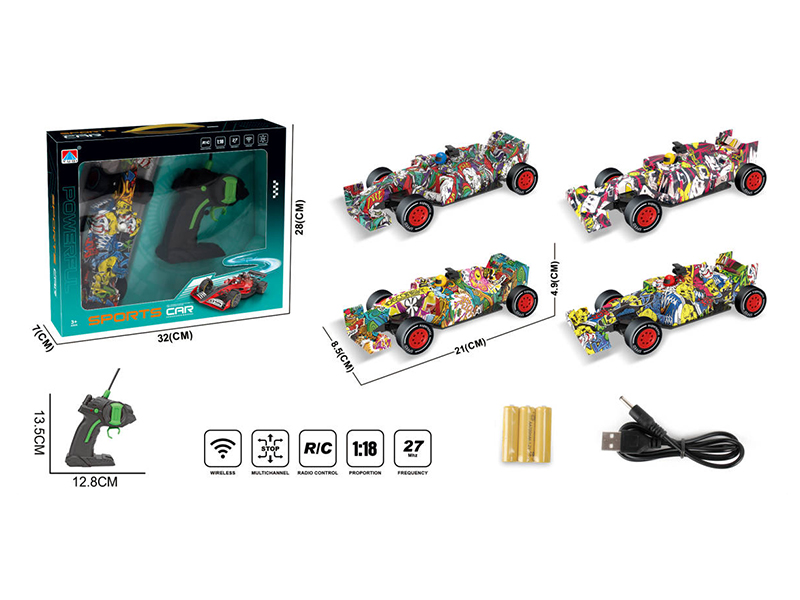 1:18 4-Channel Remote Control Graffiti Equation car