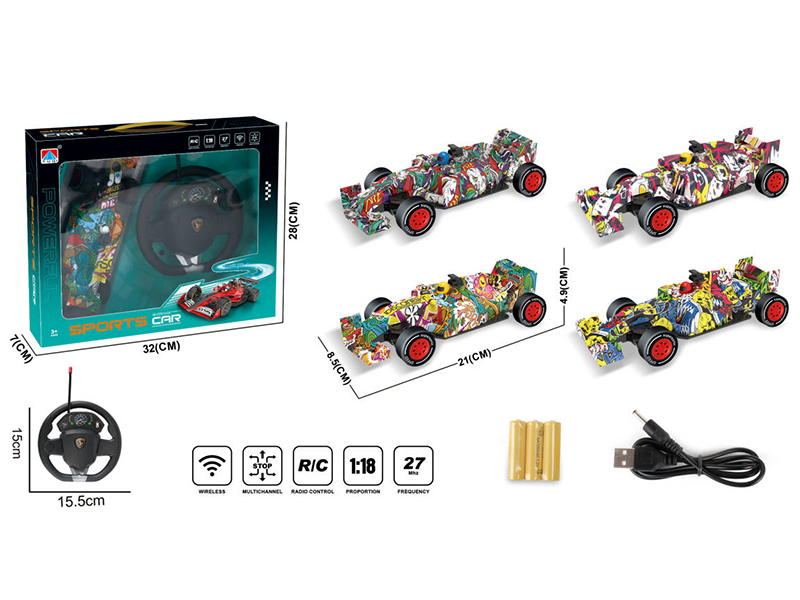 1:18 4-Channel Remote Control Graffiti Equation car