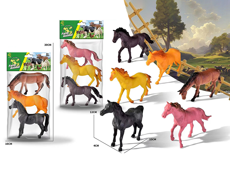 3PCS Horse Toy