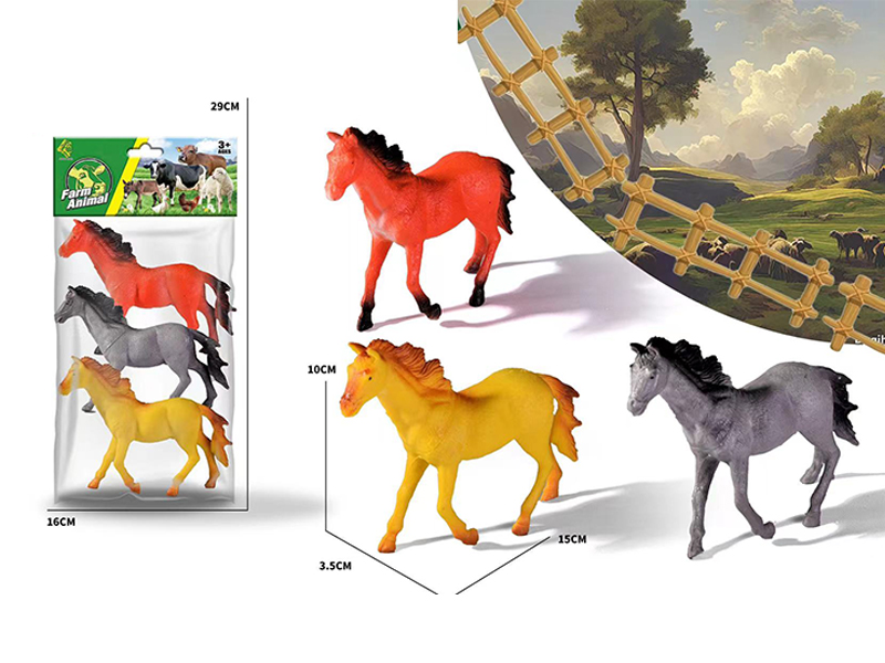 3PCS Horse Toy