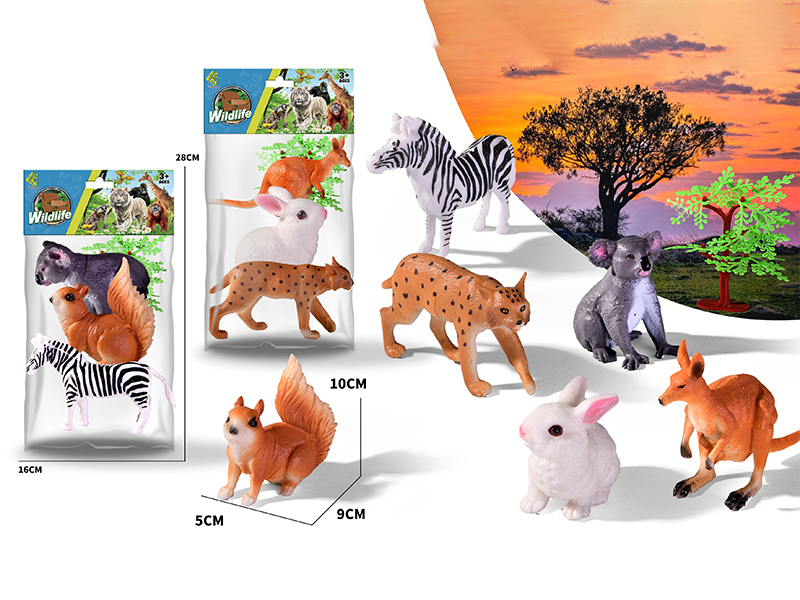 3PCS Simulated Animals Toy