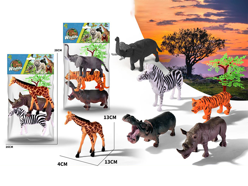 3PCS Simulated Animals Toy