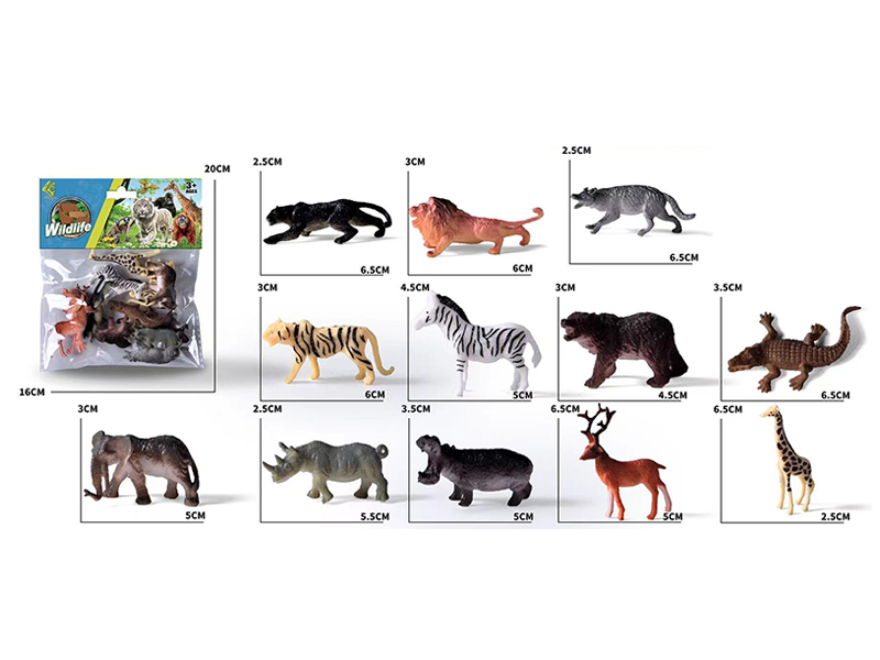 12PCS Wild Animal Toy