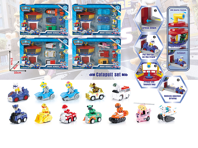 Paw Patrol Pull Back Cars Catapult Set