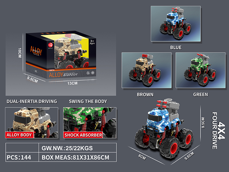 4WD Friction Alloy Military Truck