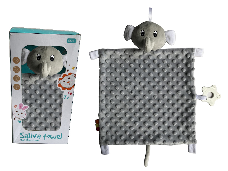 Saliva Towel With Teether - Elephant