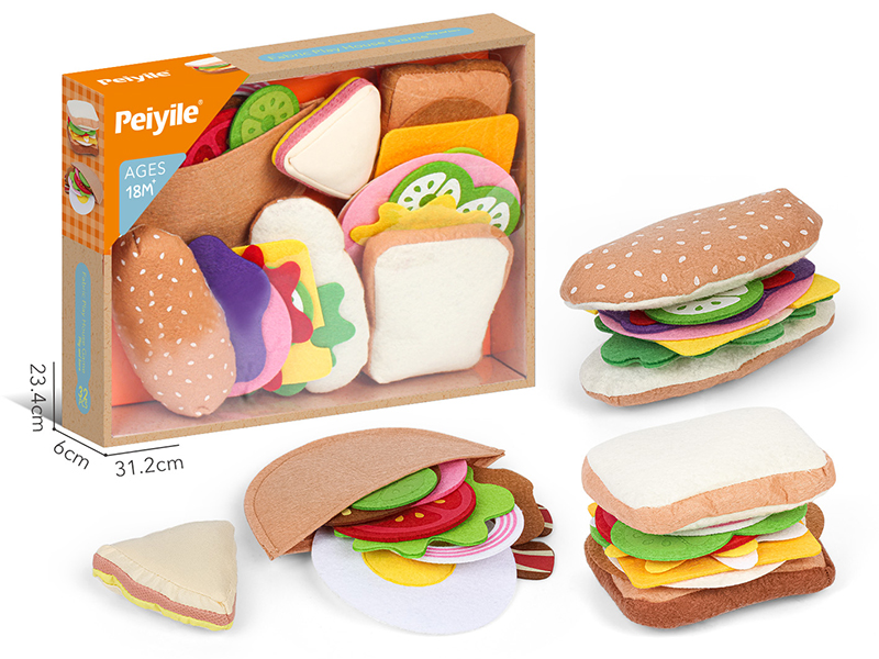 Fabrics Play House Game Waffle Bread Set 33PCS