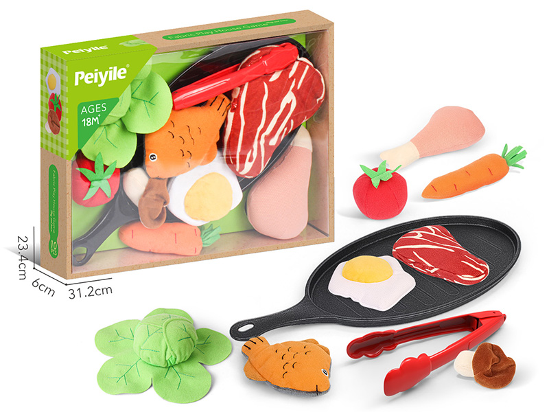 Fabrics Play House Game Pan Food Set 10PCS
