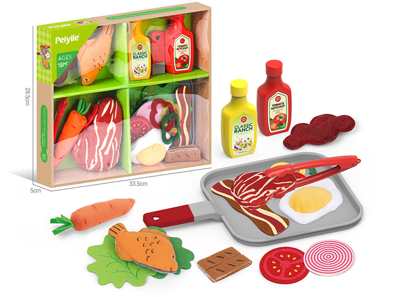 Fabrics Play House Game Frying Pan Food Set 21PCS