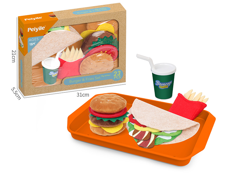 Fabrics Play House Game Hamburger & Fries Set 23PCS