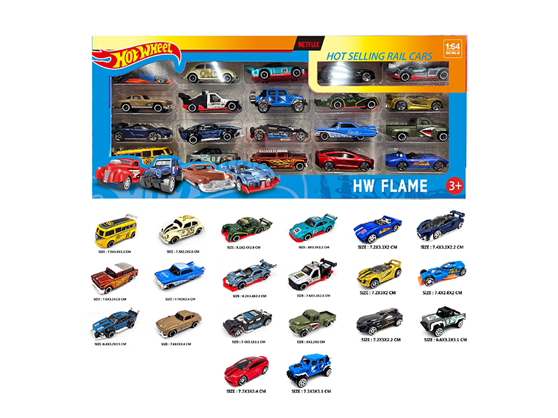 1:64 Slide Alloy Car 20PCS