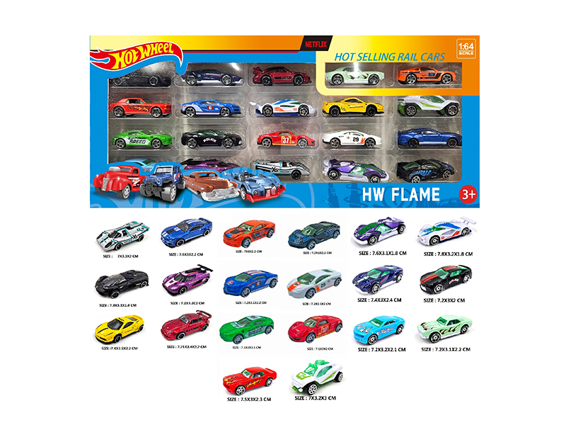1:64 Slide Alloy Car 20PCS