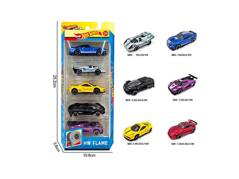 1:64 Slide Alloy Car 5PCS