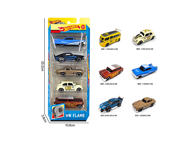 1:64 Slide Alloy Car 5PCS