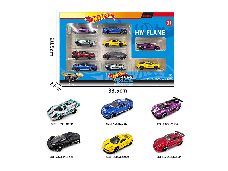 1:64 Slide Alloy Car 10PCS