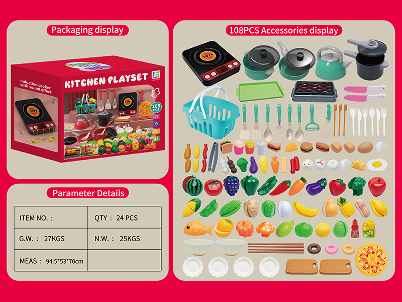 108PCS Kitchen Toy