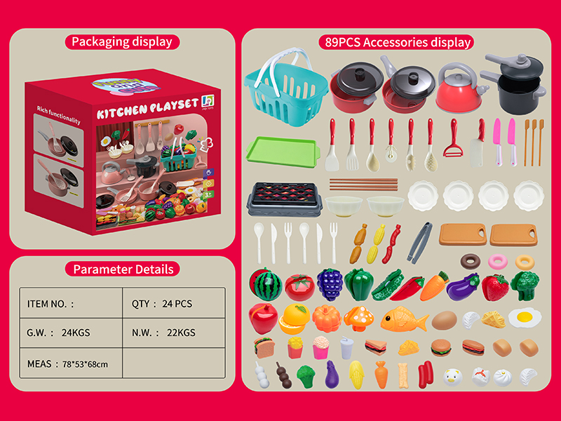 89PCS Kitchen Toy