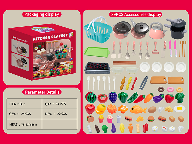 89PCS Kitchen Toy