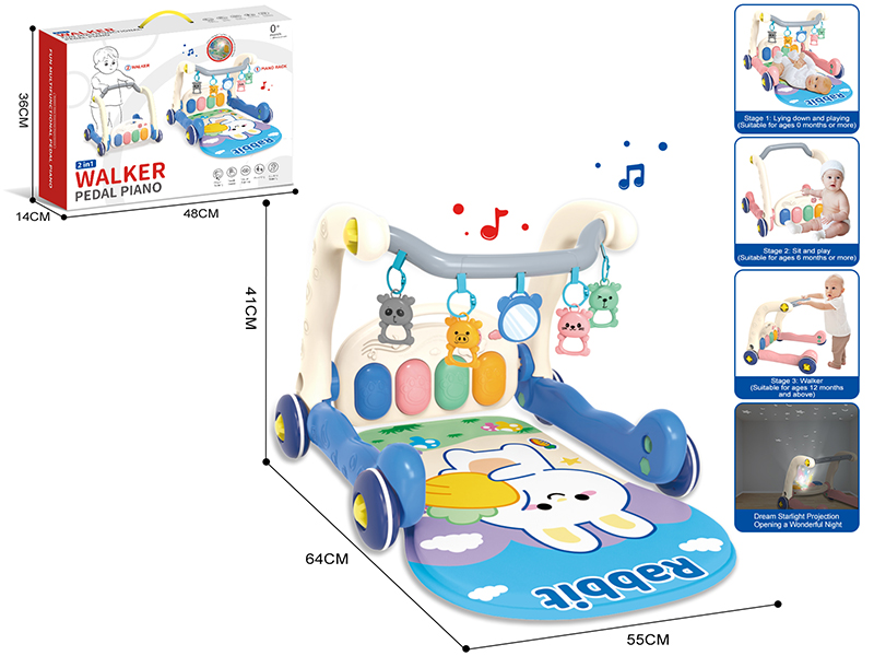 2 In 1 Pedal Piano Baby Walker(Projection)