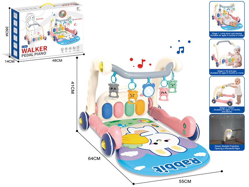 2 In 1 Pedal Piano Baby Walker(Projection)