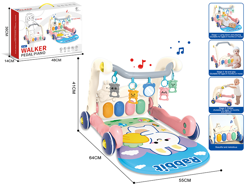 2 In 1 Pedal Piano Baby Walker