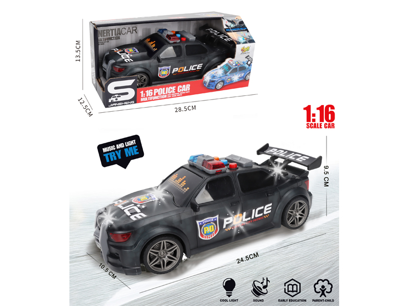1:16 Friction Police Car With Music And Light