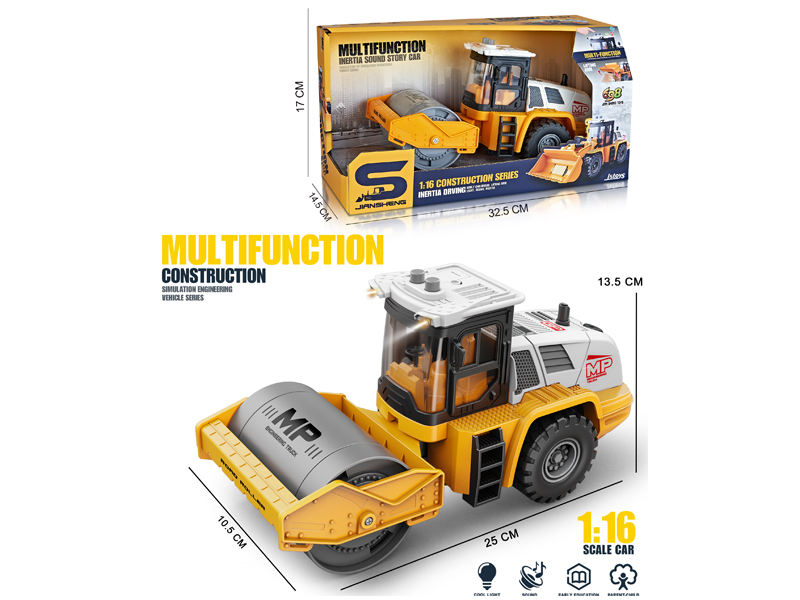 1:16 Friction Road Roller With Lights And Music