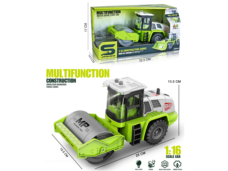 1:16 Friction Road Roller With Lights And Music