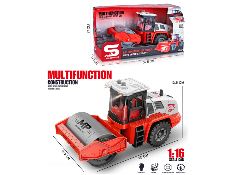 1:16 Friction Road Roller With Lights And Music