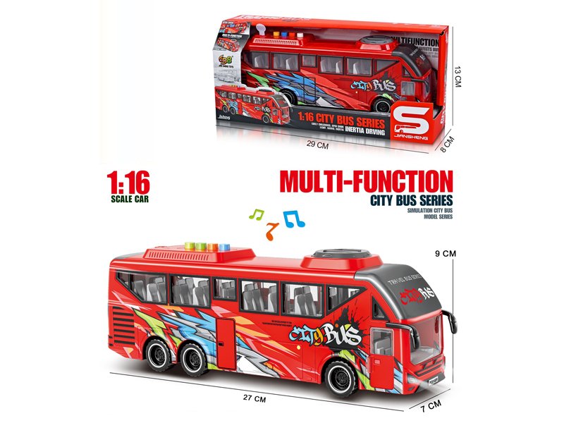 1:16 Friction Graffiti City Buses With Lights And Sound