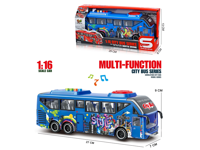 1:16 Friction Graffiti City Buses With Lights And Sound
