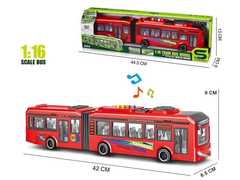 1:16 Friction Urban Double Decker Bus With Lights And Sound