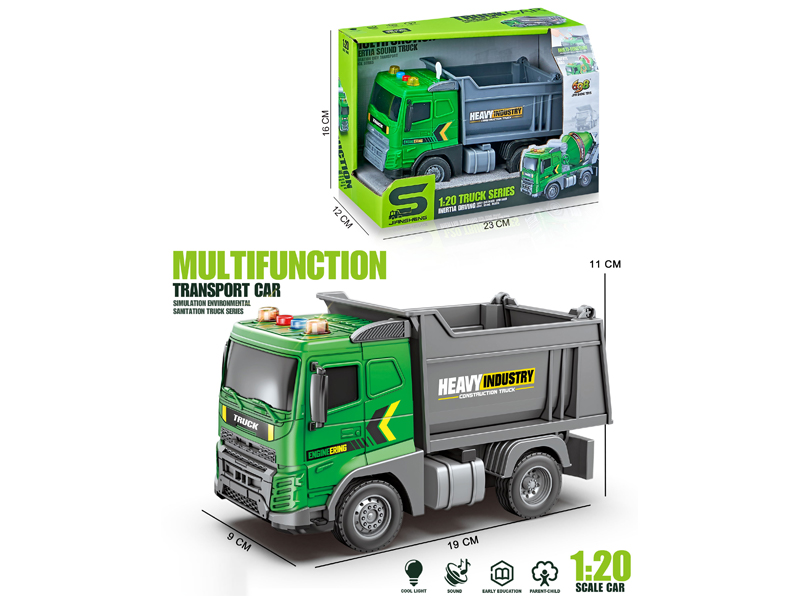 1:20 Friction Dump Truck With Lights And Sound