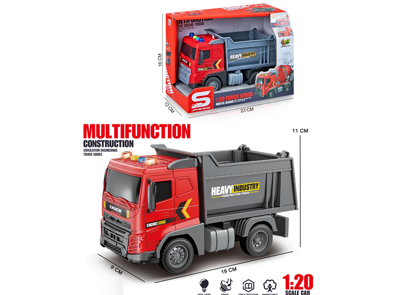1:20 Friction Dump Truck With Lights And Sound