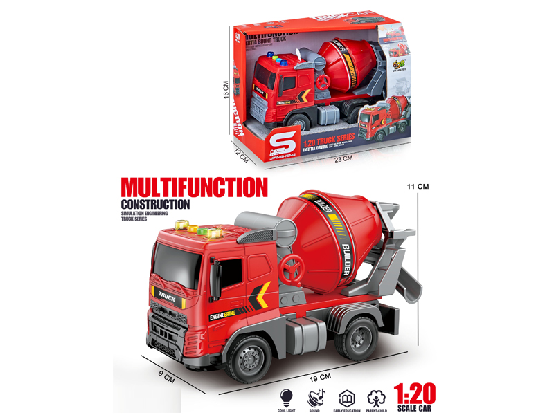 1:20 Friction Mixing Truck With Light And Sound