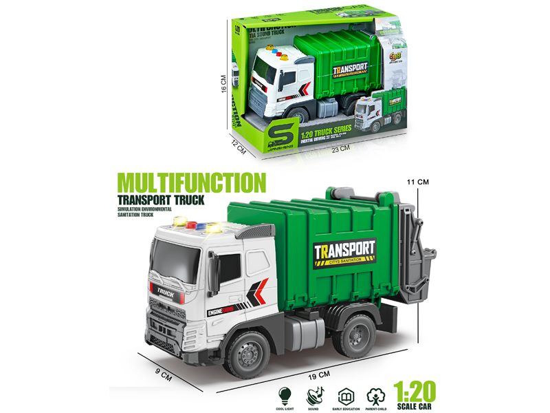 1:20 Friction Sanitation Vehicles With Light And Sound