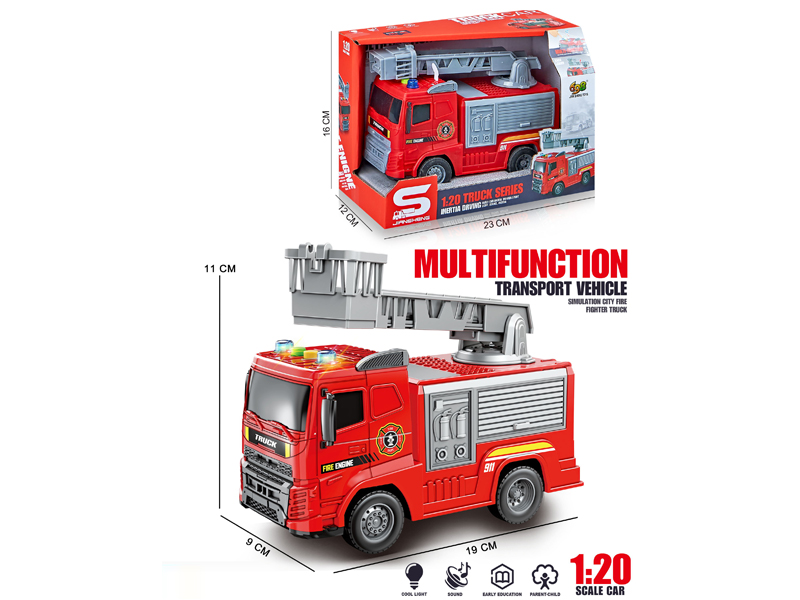 1:20 Friction Fire Truck With Lights And Sound