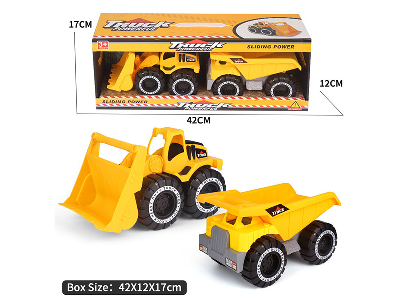 Slide Bulldozer + Dump Truck