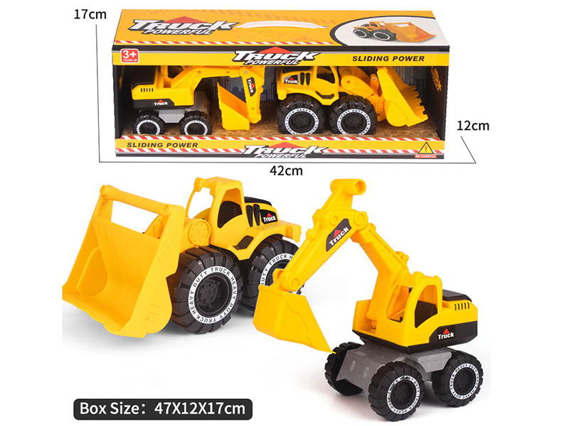 Slide Bulldozer + Excavator